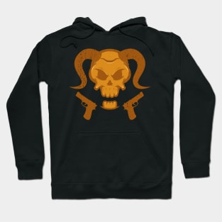 Skull with gun Hoodie